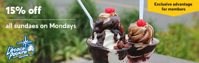 étoile Polaire Dairy Bar 15 Off All Sundaes On Mondays